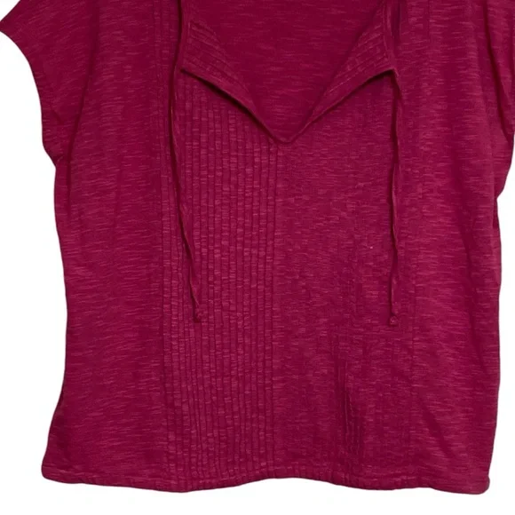 Prana Fuchsia Pintuck Pleated Organic Cotton Blend Sleeveless Top - Picture 3 of 7